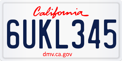 CA license plate 6UKL345