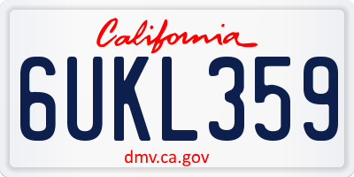 CA license plate 6UKL359