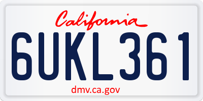 CA license plate 6UKL361