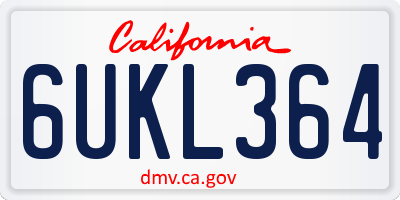 CA license plate 6UKL364
