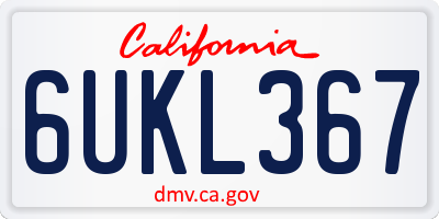 CA license plate 6UKL367