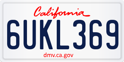 CA license plate 6UKL369