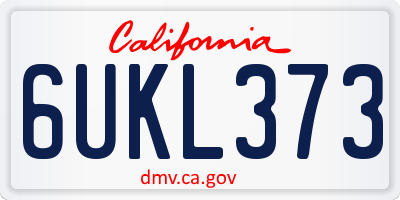 CA license plate 6UKL373