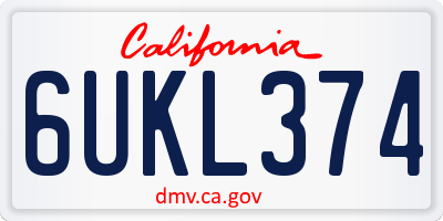 CA license plate 6UKL374