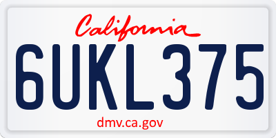 CA license plate 6UKL375