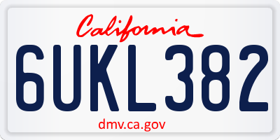CA license plate 6UKL382