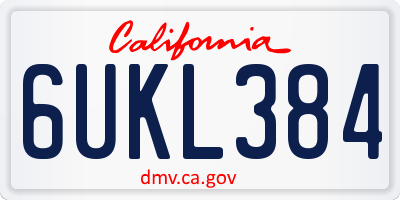 CA license plate 6UKL384