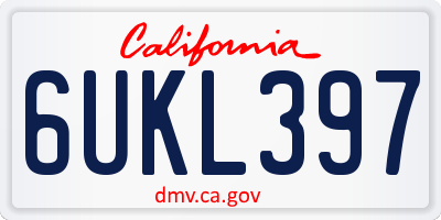 CA license plate 6UKL397