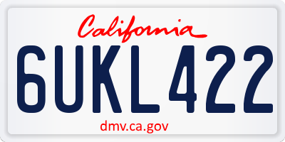 CA license plate 6UKL422