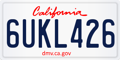 CA license plate 6UKL426