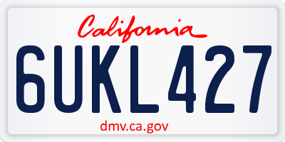 CA license plate 6UKL427