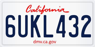 CA license plate 6UKL432