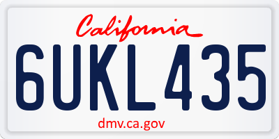 CA license plate 6UKL435