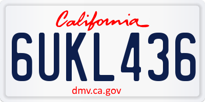 CA license plate 6UKL436