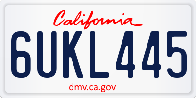 CA license plate 6UKL445