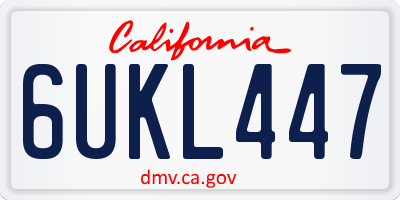 CA license plate 6UKL447