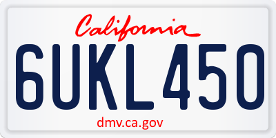 CA license plate 6UKL450