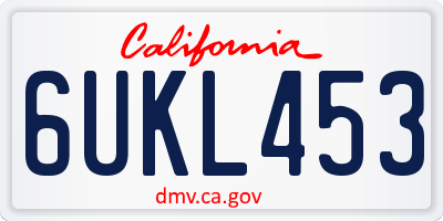 CA license plate 6UKL453