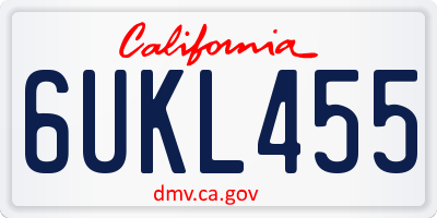 CA license plate 6UKL455
