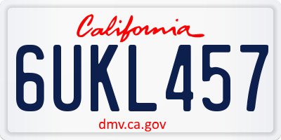 CA license plate 6UKL457