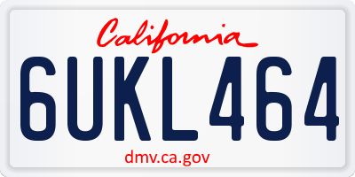CA license plate 6UKL464
