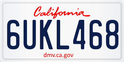 CA license plate 6UKL468