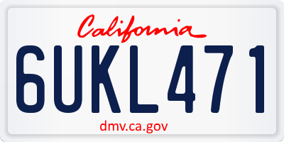 CA license plate 6UKL471