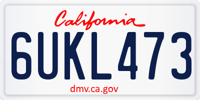 CA license plate 6UKL473
