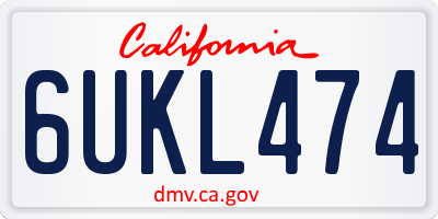 CA license plate 6UKL474