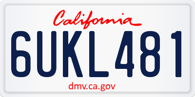 CA license plate 6UKL481