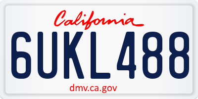 CA license plate 6UKL488