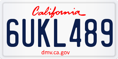 CA license plate 6UKL489