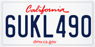 CA license plate 6UKL490
