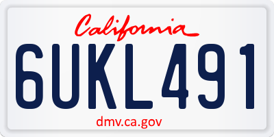CA license plate 6UKL491