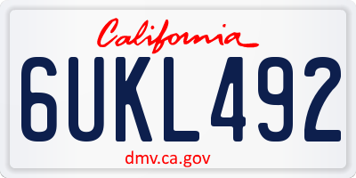 CA license plate 6UKL492