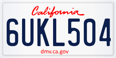 CA license plate 6UKL504