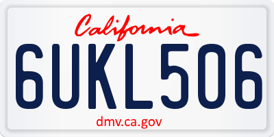 CA license plate 6UKL506