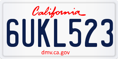CA license plate 6UKL523