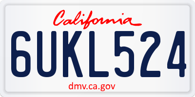 CA license plate 6UKL524