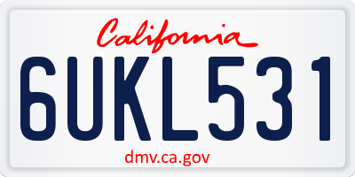 CA license plate 6UKL531