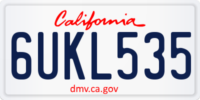 CA license plate 6UKL535