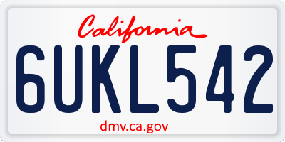 CA license plate 6UKL542