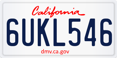 CA license plate 6UKL546