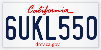 CA license plate 6UKL550