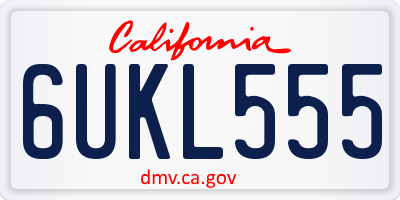 CA license plate 6UKL555