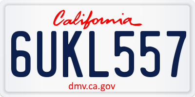 CA license plate 6UKL557