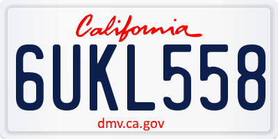 CA license plate 6UKL558