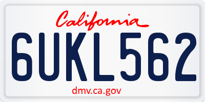 CA license plate 6UKL562