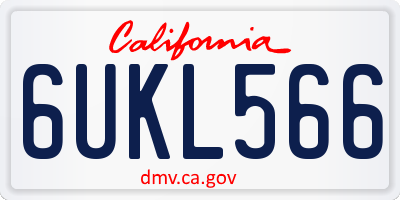 CA license plate 6UKL566