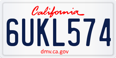 CA license plate 6UKL574